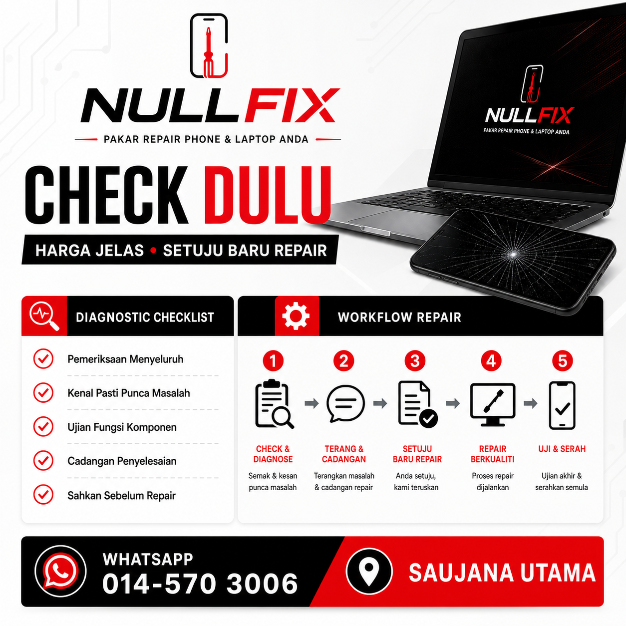 Repair Phone Puncak Alam Berdekatan: Bila Perlu Hantar Ke Kedai?