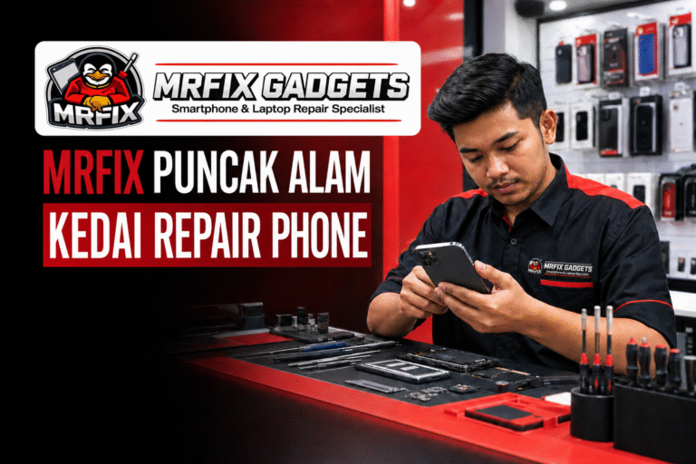 Kedai repair phone Puncak Alam MRFIX Gadgets dengan juruteknik berpengalaman