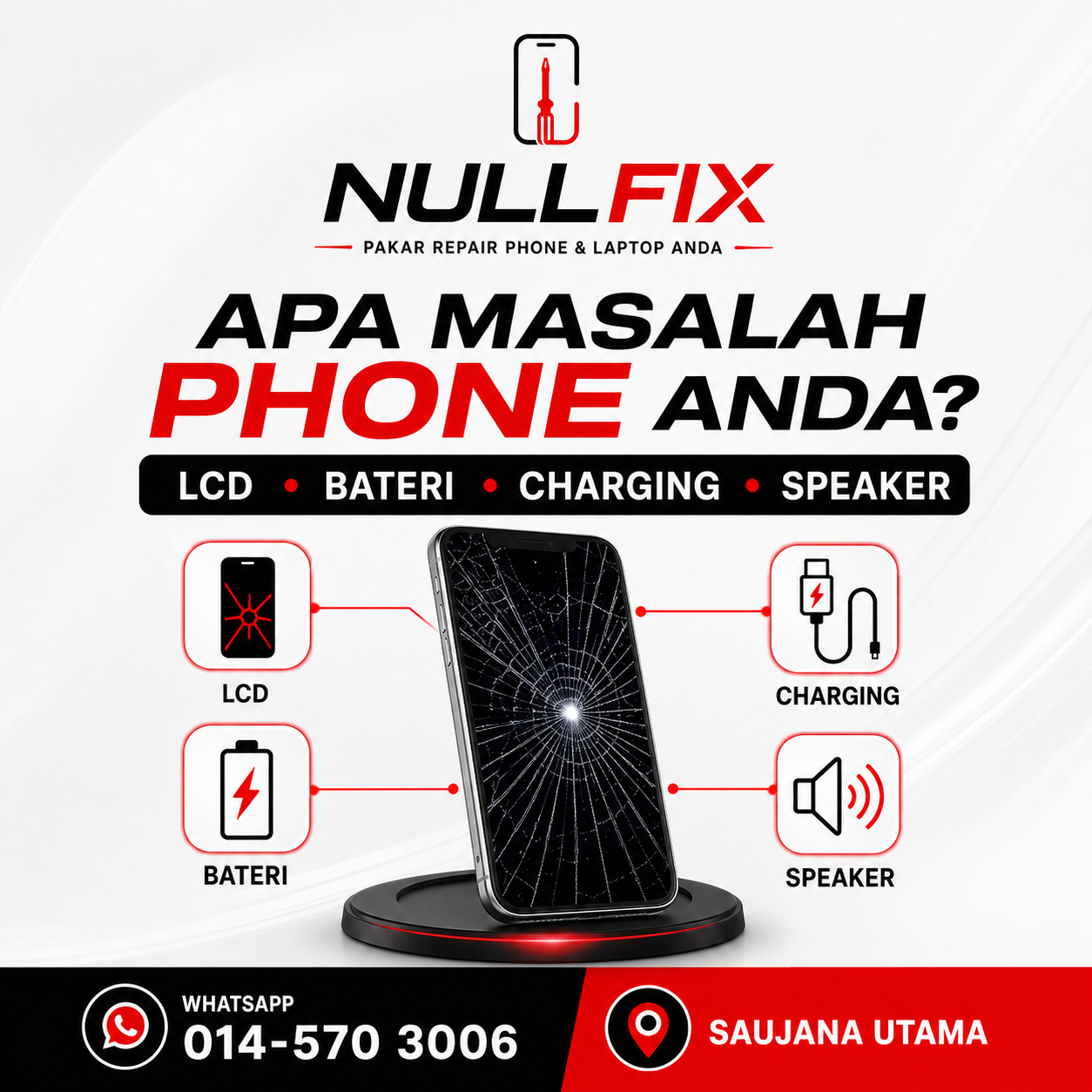Masalah biasa untuk servis repair phone Puncak Alam berdekatan