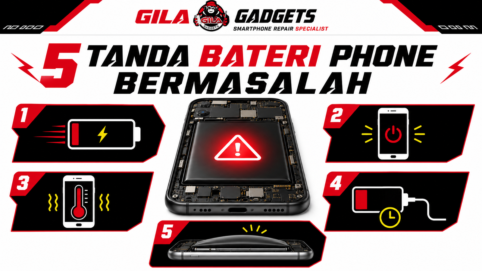 Tanda bateri phone bermasalah untuk pelanggan Semenyih