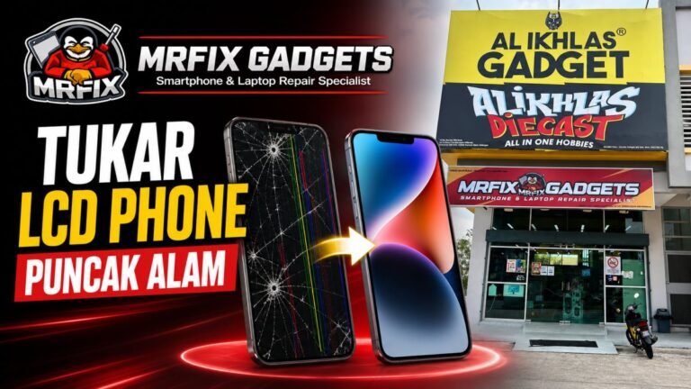 Servis tukar LCD phone Puncak Alam di MRFIX Gadgets