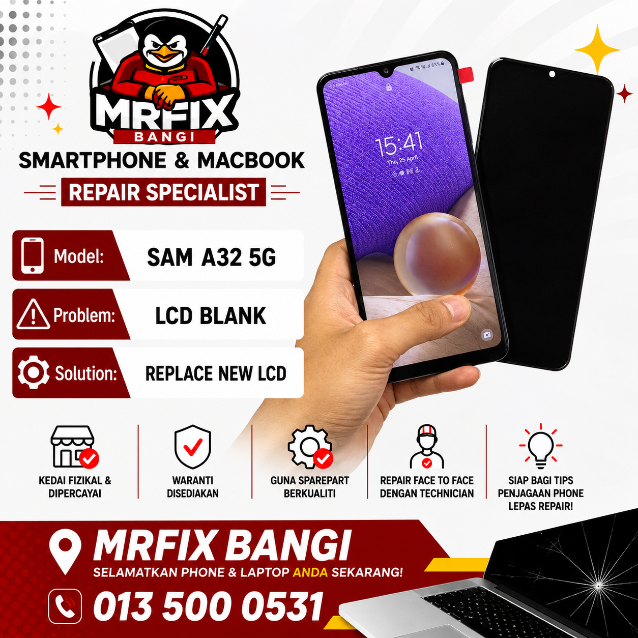 Semakan lensa untuk repair camera phone Bangi