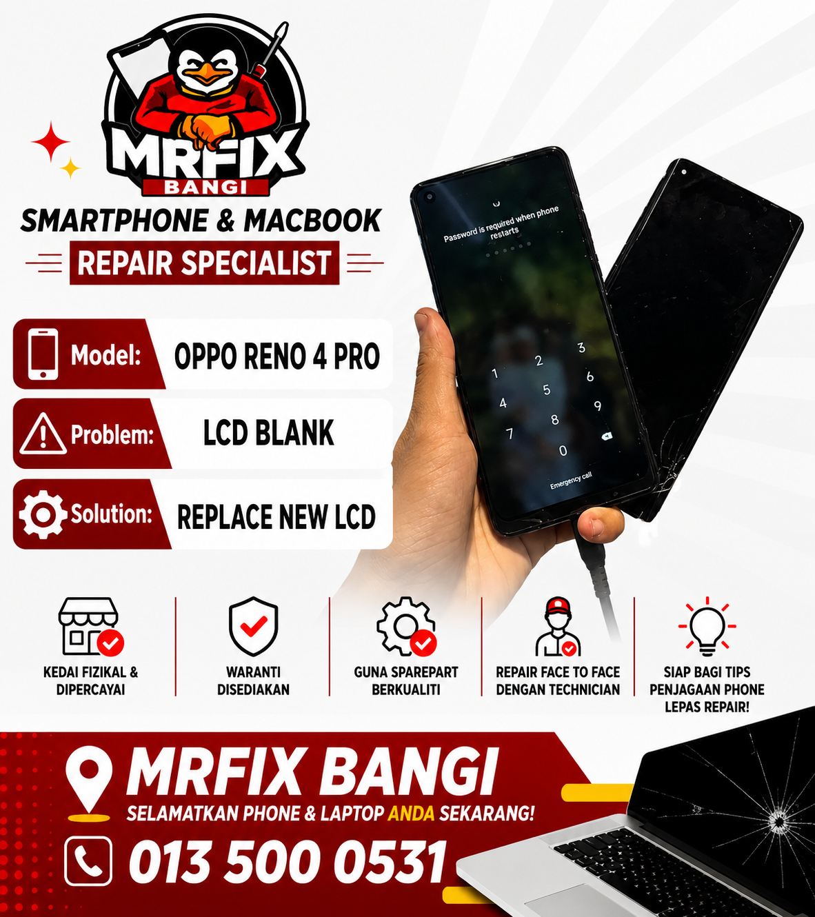Repair camera phone Bangi black preview inspection