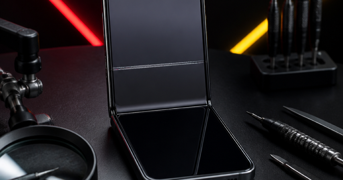 Samsung Z Flip screen repair Putrajaya fold-area illustration