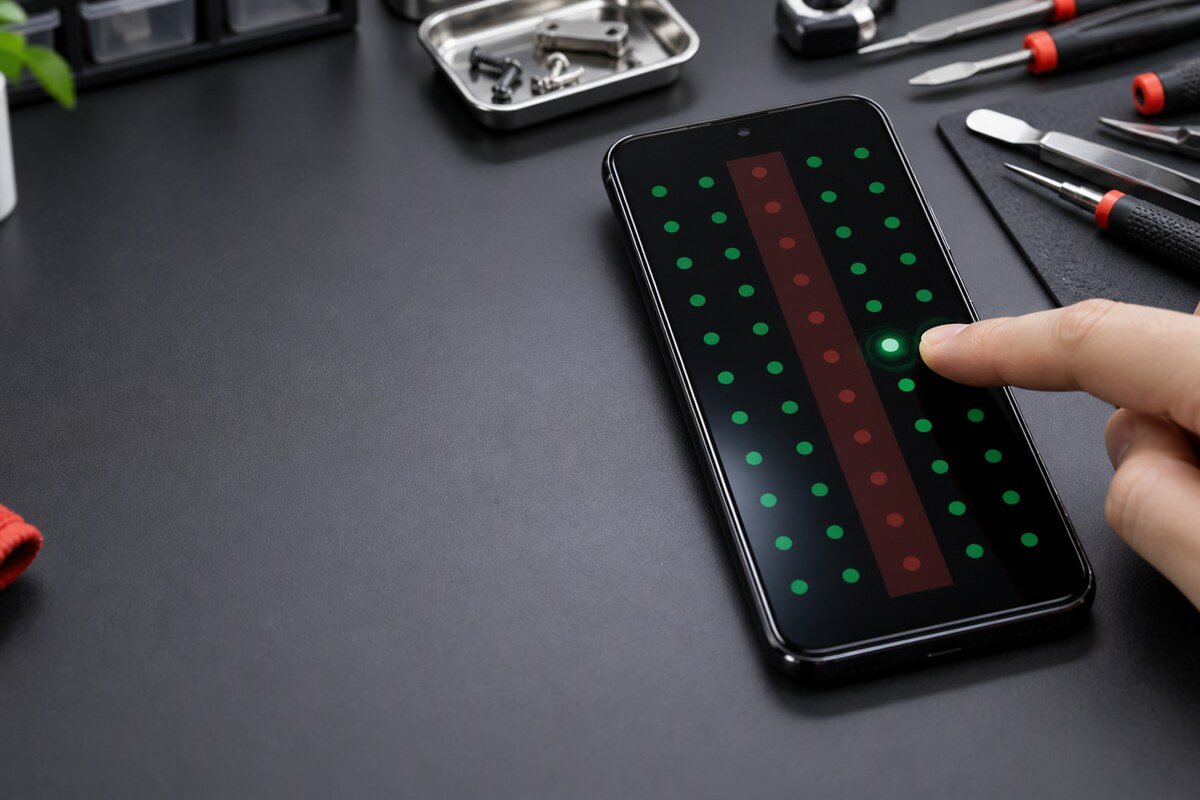Comparing horizontal and vertical touchscreen response lines